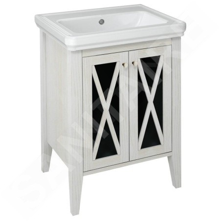 Sapho Cross - Meuble-vasque 550x810x430 mm, 2 portes, vieux blanc CR260