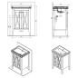 Sapho Cross - Meuble-vasque 550x810x430 mm, 2 portes, vieux blanc CR260 Sapho Cross - Meuble-vasque 550x810x430 mm, 2 portes, vieux blanc CR260