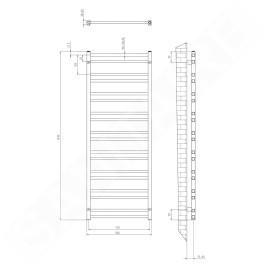 Sapho Metro Dos - Corps de chauffe 550x1430 mm, 476 W, noir mat IR430TB