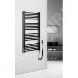 Sapho Metro-E - Sèche-serviettes 50x106 cm, 400 W, noir mat ME410B