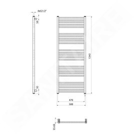 Sapho Metro-E - Sèche-serviettes 50x134 cm, 500 W, blanc ME513