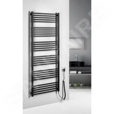 Sapho Metro-E - Sèche-serviettes 60x162 cm, 800 W, noir mat ME616B