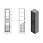 Aqualine Favolo - Armoire avec panier, 400x1500x310 mm, 1 porte L/P, blanc mat FV160