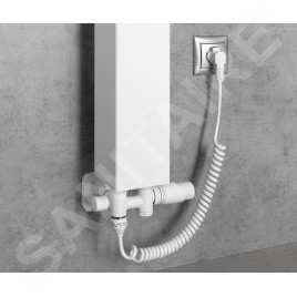 Bruckner Wicher - Kit de raccordement thermostatique, raccordement central 50 mm, blanc 600.331.4