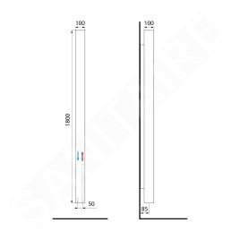 Sapho Chauffage - Sèche-serviettes 180x10 cm, blanc mat LQ284