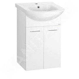 Aqualine Zoja - Meuble lavabo 420x740x250 mm, 2 portes, blanc 51045A