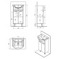 Aqualine Zoja - Meuble lavabo 420x740x250 mm, 2 portes, blanc 51045A Aqualine Zoja - Meuble lavabo 420x740x250 mm, 2 portes, blanc 51045A