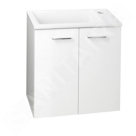 Aqualine Zoja - Meuble lavabo 490x500x245 mm, 2 portes, blanc 51047A