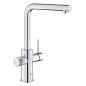 Grohe Blue Pure - Mitigeur d'évier Minta avec filtration et manchon de fermeture  extractible, chrome 30601000