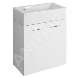 Aqualine Zoja - Meuble lavabo 490x500x245 mm, 2 portes, blanc 51047A