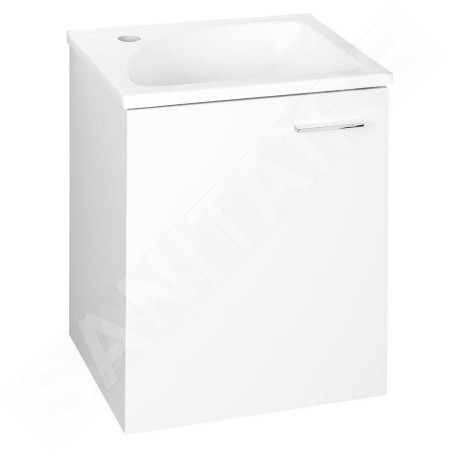 Aqualine Zoja - Meuble lavabo 400x500x320 mm, 1 porte, blanc 51048A