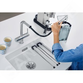 Blanco Fontas S II - Mitigeur d'évier avec douchette extractible et filtration, noir 526158