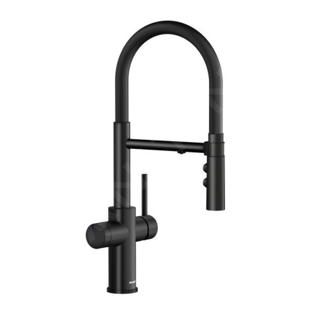 Blanco Catris S - Mitigeur d’évier avec fonction filtrante et bras flexible, noir mat 526707