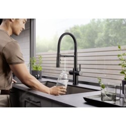 Blanco Catris S - Mitigeur d’évier avec fonction filtrante et bras flexible, noir mat 526707