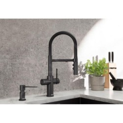 Blanco Catris S - Mitigeur d’évier avec fonction filtrante et bras flexible, noir mat 526707