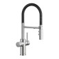 Blanco Catris S - Mitigeur d’évier avec fonction filtrante et bras flexible, chrome/noir 526706