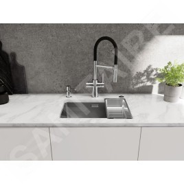 Blanco Catris S - Mitigeur d’évier avec fonction filtrante et bras flexible, chrome/noir 526706