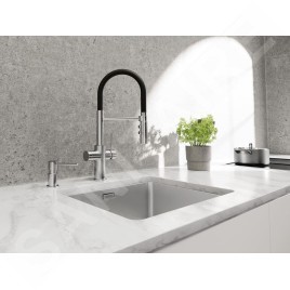 Blanco Catris S - Mitigeur d’évier avec fonction filtrante et bras flexible, chrome/noir 526706