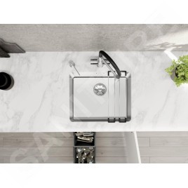 Blanco Catris S - Mitigeur d’évier avec fonction filtrante et bras flexible, chrome/noir 526706