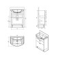 Aqualine Zoja - Meuble lavabo 615x740x320 mm, blanc 51061A Aqualine Zoja - Meuble lavabo 615x740x320 mm, blanc 51061A