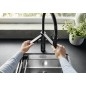 Blanco EVOL-S Pro - Mitigeur d'évier avec bras flexible, douchette et fonction de filtration, noir mat 526636