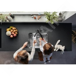 Blanco EVOL-S Pro - Mitigeur d'évier avec bras flexible, douchette et fonction de filtration, noir mat 526636