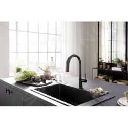 Hansgrohe Aqittura M91 - Mitigeur d'évier avec bec extractible et filtration, noir mat 76801670