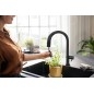 Hansgrohe Aqittura M91 - Mitigeur d'évier avec bec extractible et filtration, sBox, noir mat 76826670