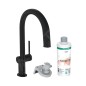 Hansgrohe Aqittura M91 - Mitigeur d'évier avec bec extractible et filtration, sBox, noir mat 76800670