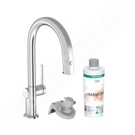 Hansgrohe Aqittura M91 - Mitigeur d'évier avec bec extractible et filtration, chrome 76801000