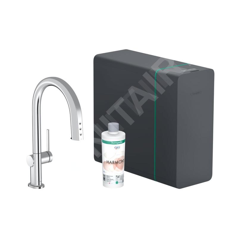 Hansgrohe Aqittura M91 - Mitigeur d'évier avec bec extractible, SodaSystem, sBox, chrome 76836000 Hansgrohe Aqittura M91 - Mitigeur d'évier avec bec extractible, SodaSystem, sBox, chrome 76836000