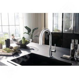 Hansgrohe Aqittura M91 - Mitigeur d'évier avec bec extractible, SodaSystem, sBox, chrome 76836000