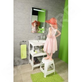 Aqualine Etide - Meuble lavabo 515x850x440 mm, blanc ET505