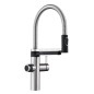 Blanco EVOL-S Pro - Mitigeur d’évier avec bras flexible, douchette et fonction filtrante, inox/noir 526311