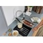 Blanco EVOL-S Pro - Mitigeur d’évier avec bras flexible, douchette et fonction filtrante, inox/noir 526311