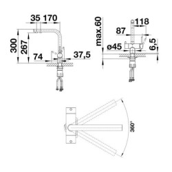 Blanco Fontas II - Mitigeur d’évier avec fonction filtre, acier foncé 527736