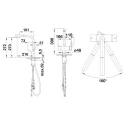 Blanco Fontas S II - Mitigeur d'évier avec bec extractible et fonction filtrante, or satiné 526694