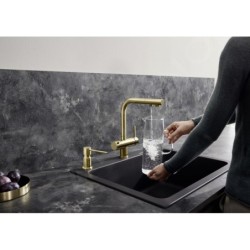 Blanco Fontas S II - Mitigeur d'évier avec bec extractible et fonction filtrante, or satiné 526694