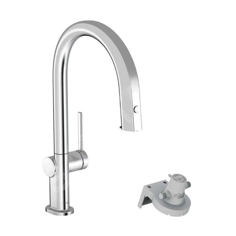Hansgrohe Aqittura M91 - Mitigeur d'évier avec bec extractible et filtration, sBox, chrome 76826000