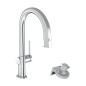 Hansgrohe Aqittura M91 - Mitigeur d'évier avec bec extractible et filtration, sBox, chrome 76826000