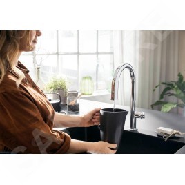 Hansgrohe Aqittura M91 - Mitigeur d'évier avec bec extractible et filtration, sBox, chrome 76826000