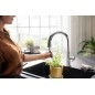 Hansgrohe Aqittura M91 - Mitigeur d'évier avec bec extractible et filtration, sBox, chrome 76826000