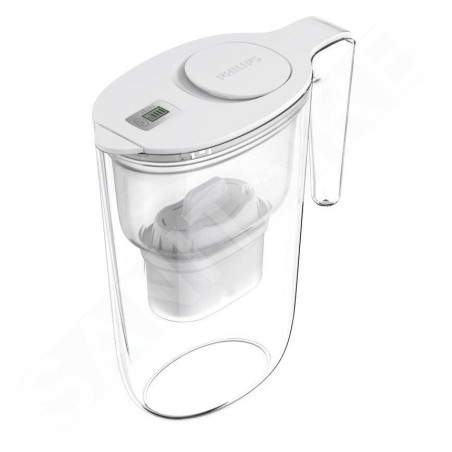 Philips Carafes filtrantes - Carafe filtrante Micro X-Clean Softening+, capacité de 2.6 l, avec minuterie, 3 filtres, blanc