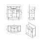 Aqualine Zoja - Meuble lavabo 825x740x343 mm, blanc 51083A Aqualine Zoja - Meuble lavabo 825x740x343 mm, blanc 51083A