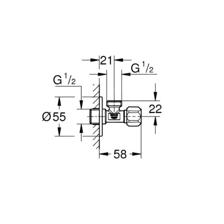 Grohe Universal - Vanne d’angle, chrome 22025000