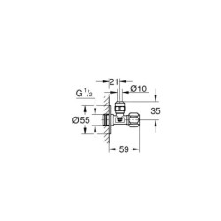Grohe Universal - Vanne équerre, chrome 22023000