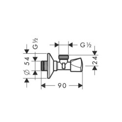 Hansgrohe Robinets d’angle - Vanne équerre E, chrome 13903000