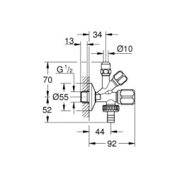 Grohe Universal - Vanne d’angle WAS original, chrome 22035000
