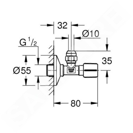 Grohe Robinets d’angle - Robinet d’arrêt, noir mat 220732430