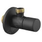 Sapho Robinets d’angle - Robinet d'angle avec rosace, rond, noir mat SL015